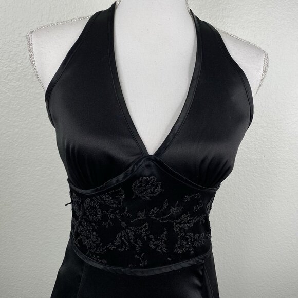 CDC Signature Collection Dress Black Sz 5 Babydoll Halter Ruffle Whimsigoth Prom - Picture 5 of 16